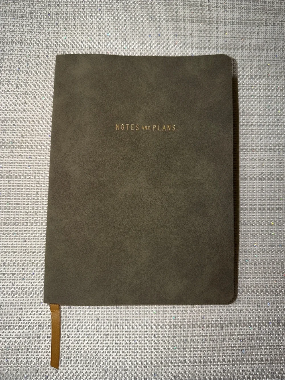 Olive Army Green Faux Suede Ivory lined pages soft cover journal w/book mark